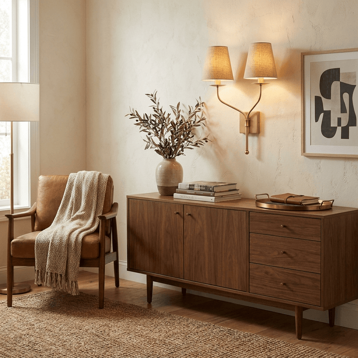 Lysenne Double Arm Fabric Wall Sconce - Vakkerlight