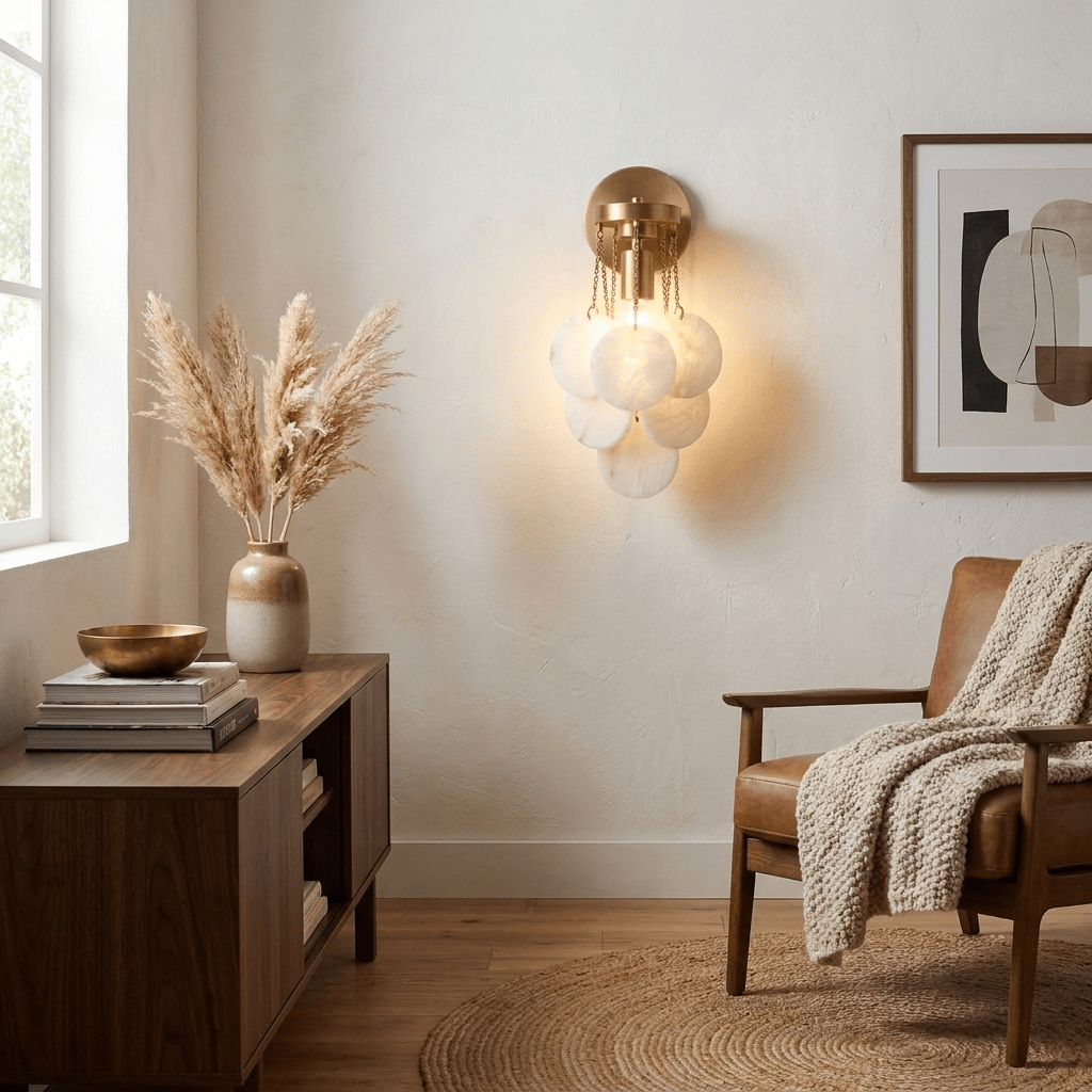 Magnolia Alabaster Disc Sconce - Vakkerlight