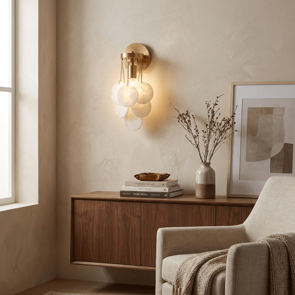 Magnolia Alabaster Disc Sconce - Vakkerlight