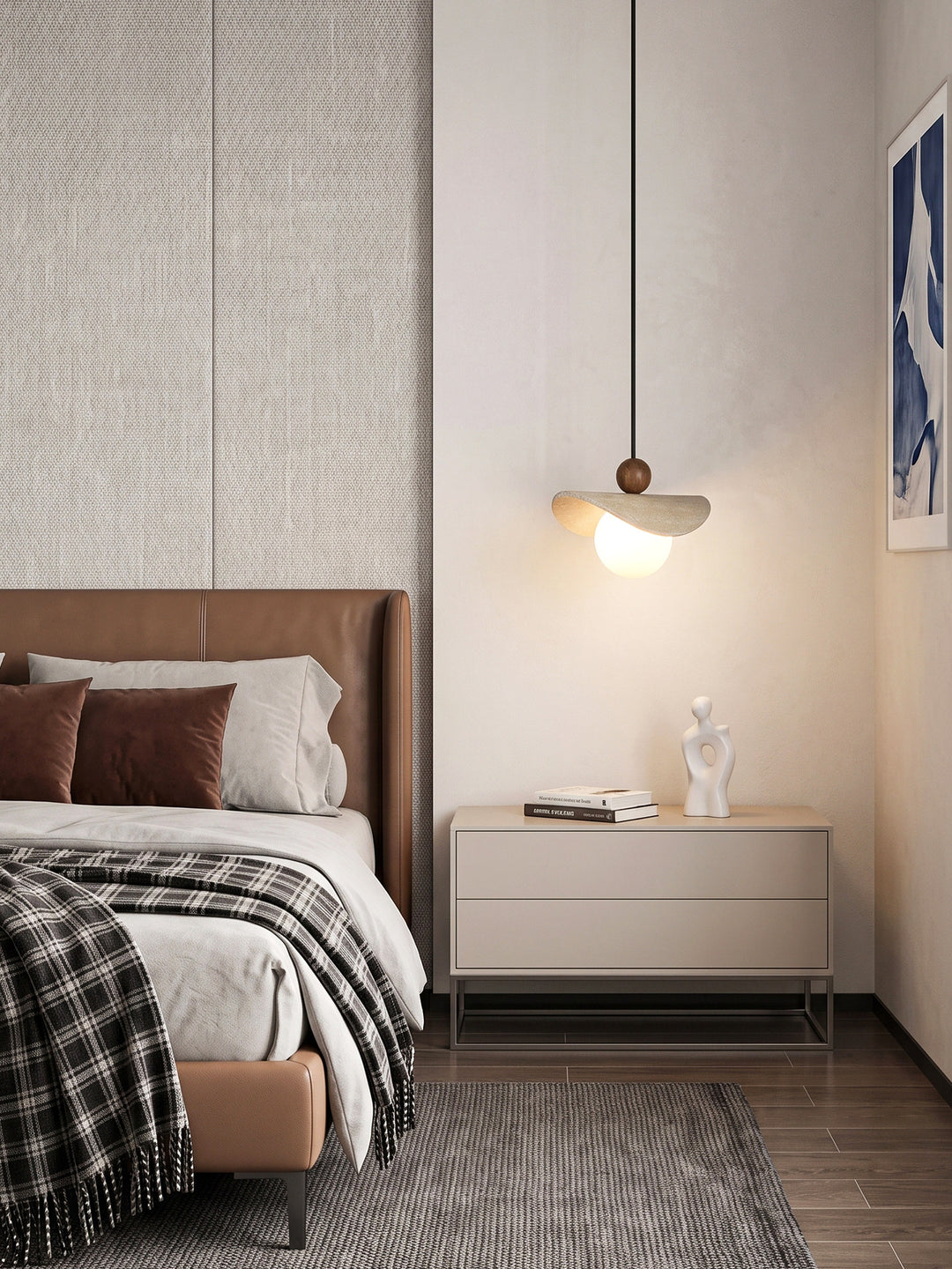 Manta Travertine Bead Pendant Lamp