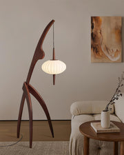 Mantis houten vloerlamp