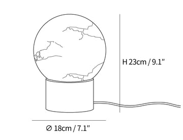 Marble Ball アラバスター テーブルランプ — Dimension drawings 1