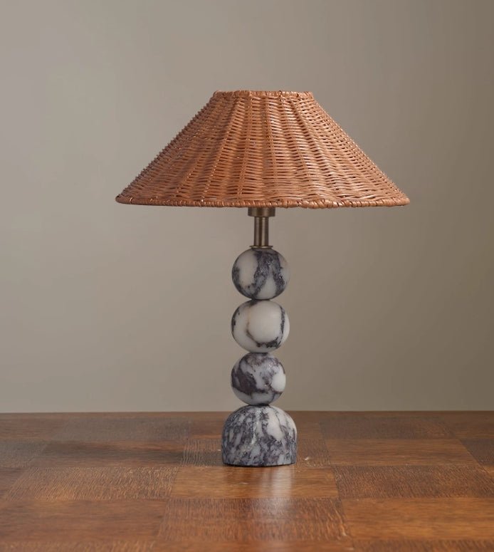 Marble Orb Rattan Table Lamp - Vakkerlight