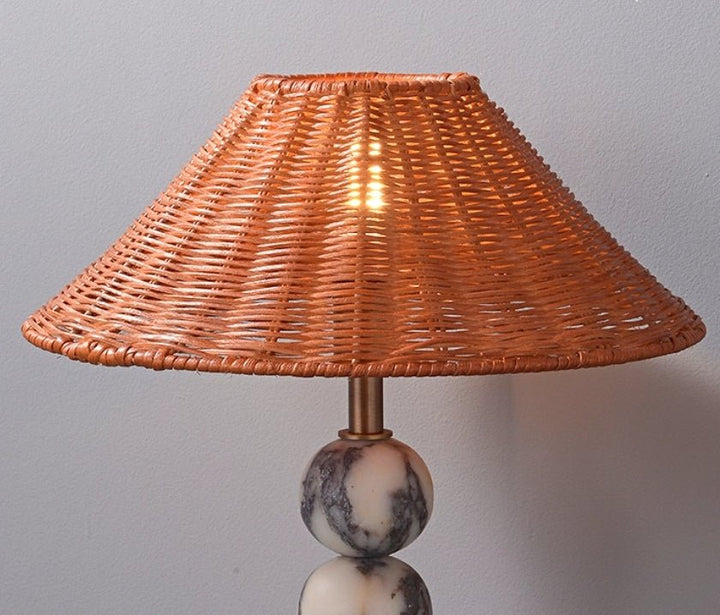 Marble Orb Rattan Table Lamp - Vakkerlight