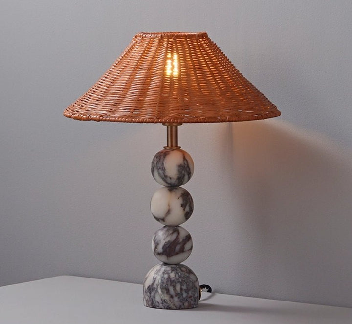 Marble Orb Rattan Table Lamp - Vakkerlight