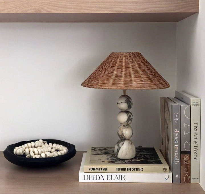 Marble Orb Rattan Table Lamp - Vakkerlight