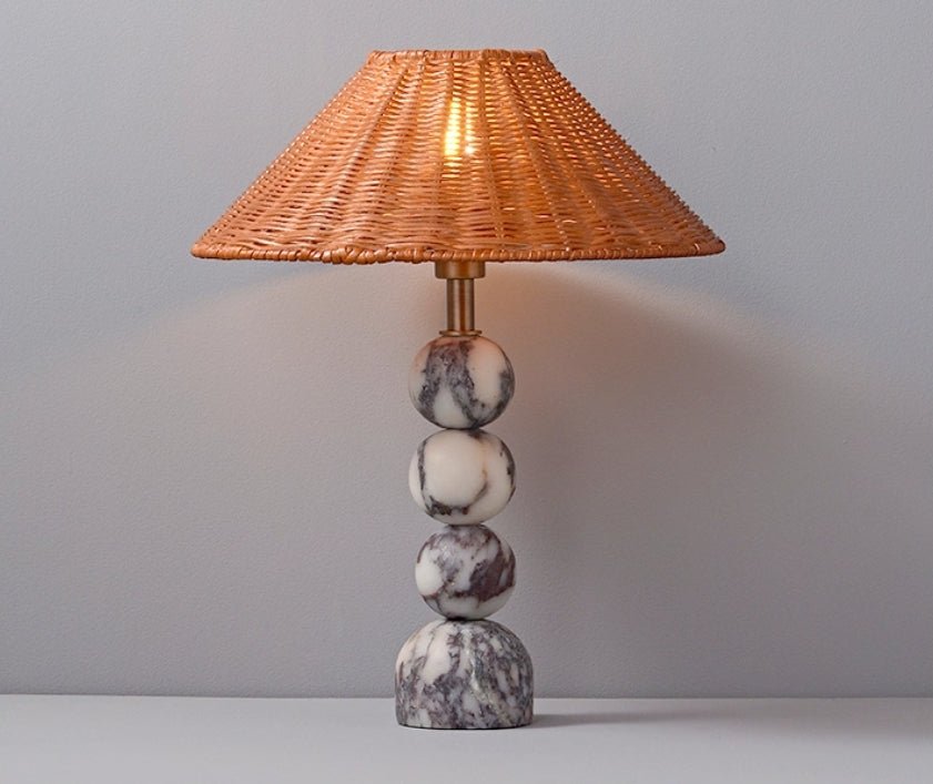Marble Orb Rattan Table Lamp - Vakkerlight