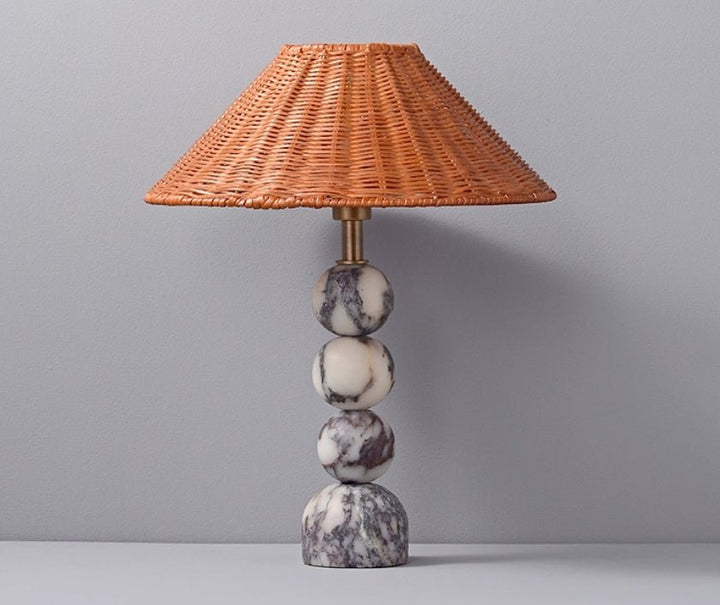 Marble Orb Rattan Table Lamp - Vakkerlight