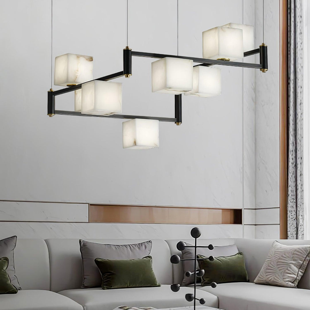 Alabaster Square Box Chandelier - Vakkerlight