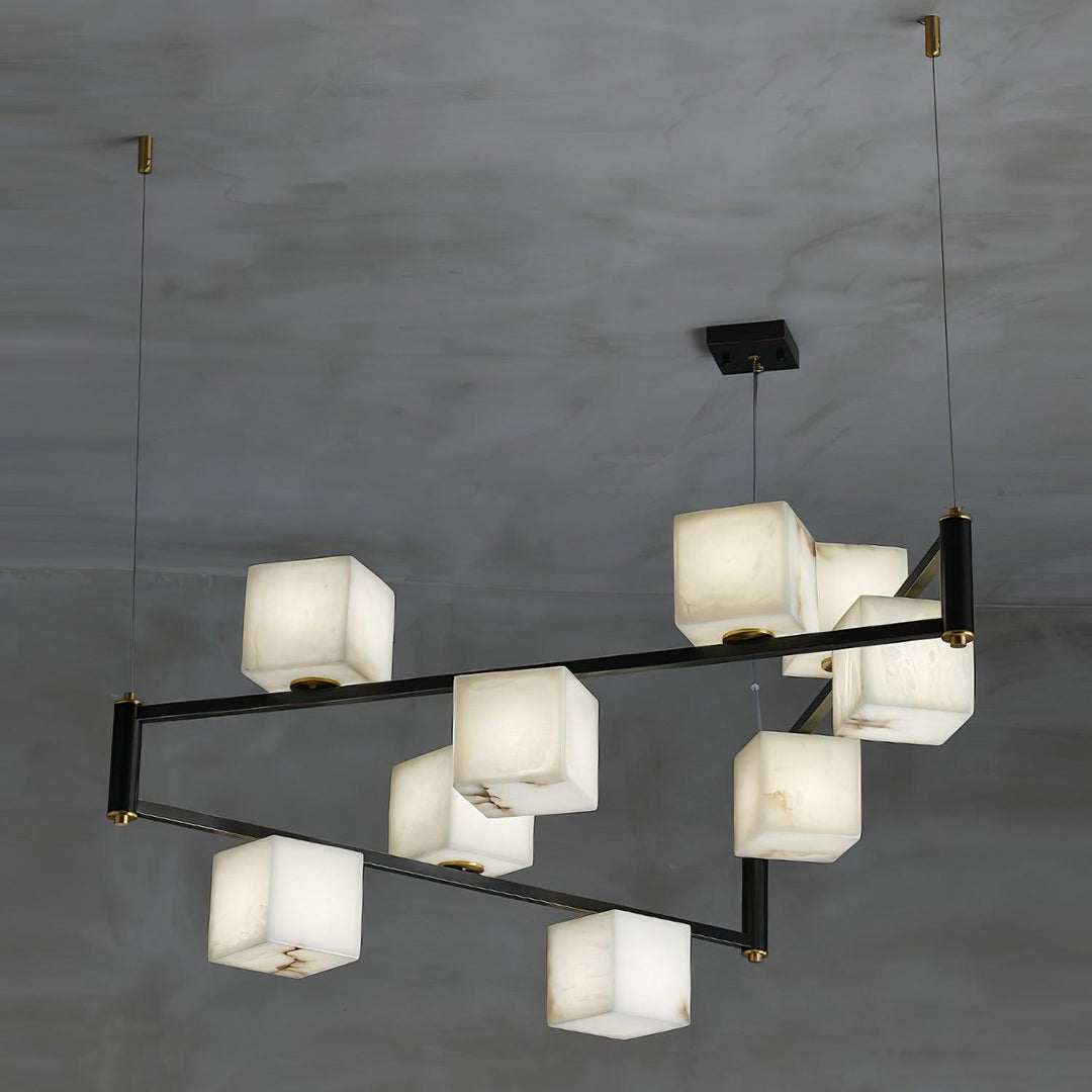 Alabaster Square Box Chandelier - Vakkerlight