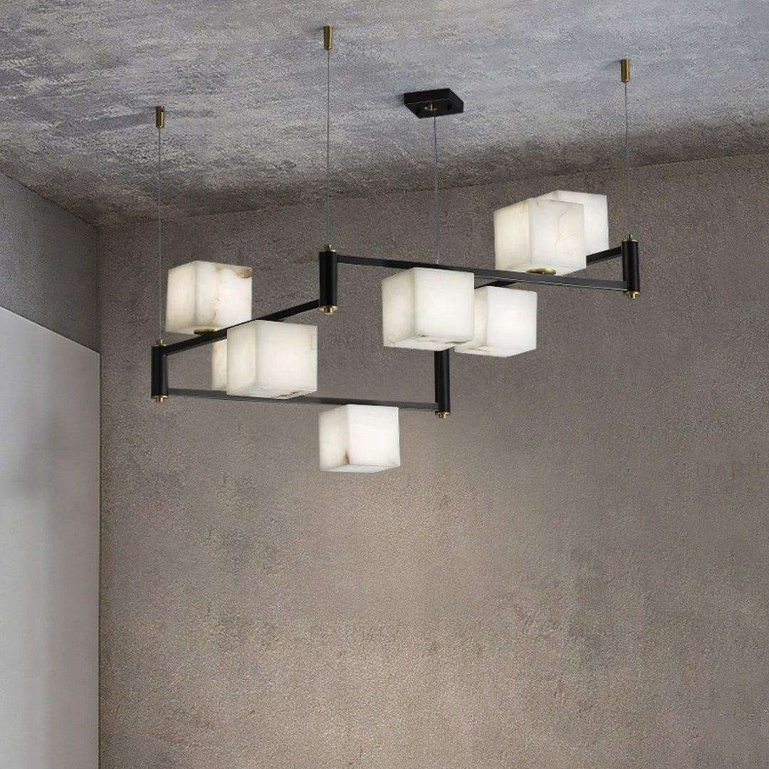 Alabaster Square Box Chandelier - Vakkerlight