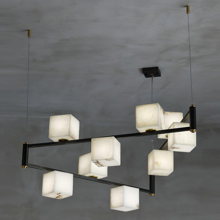 Alabaster Square Box Chandelier - Vakkerlight