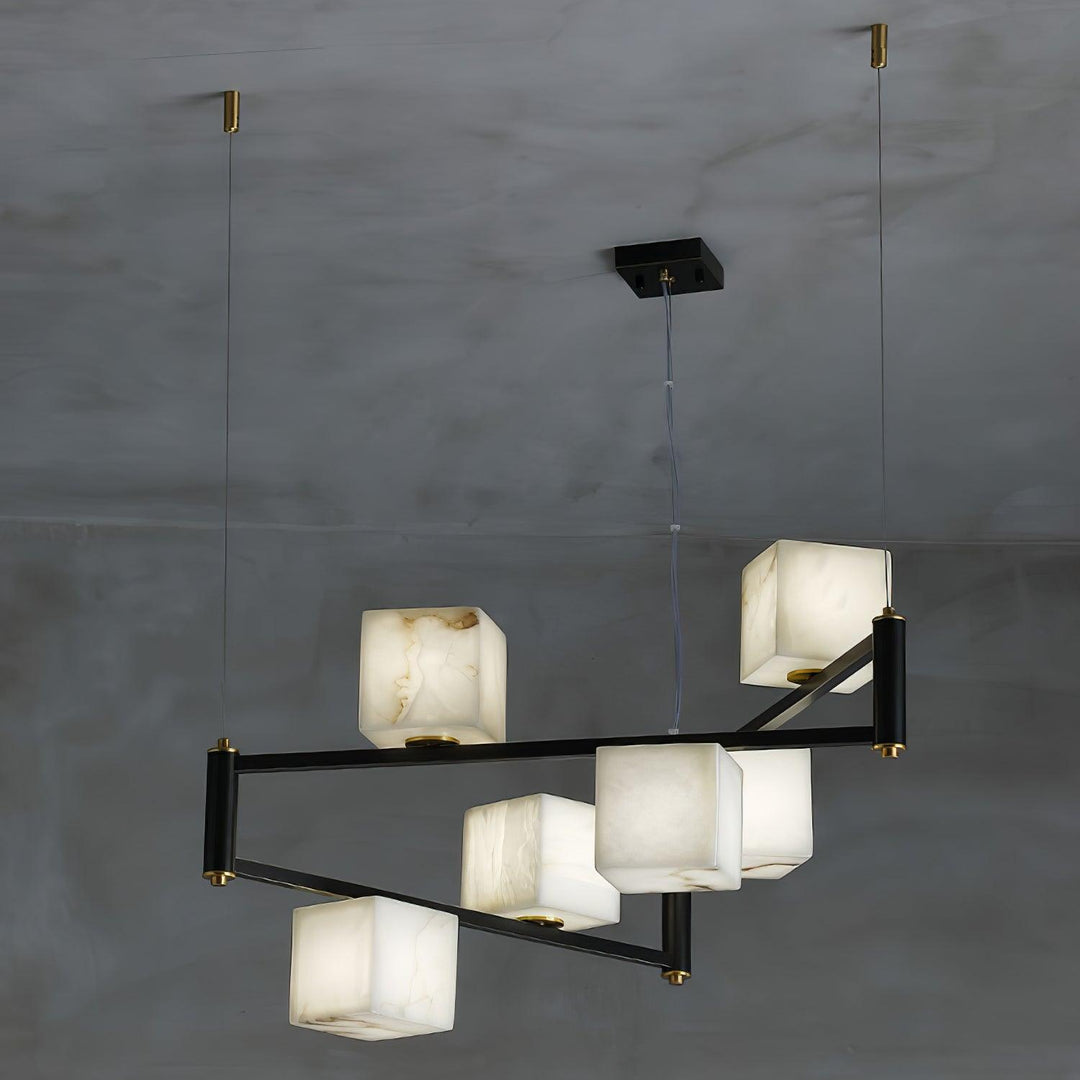 Alabaster Square Box Chandelier - Vakkerlight