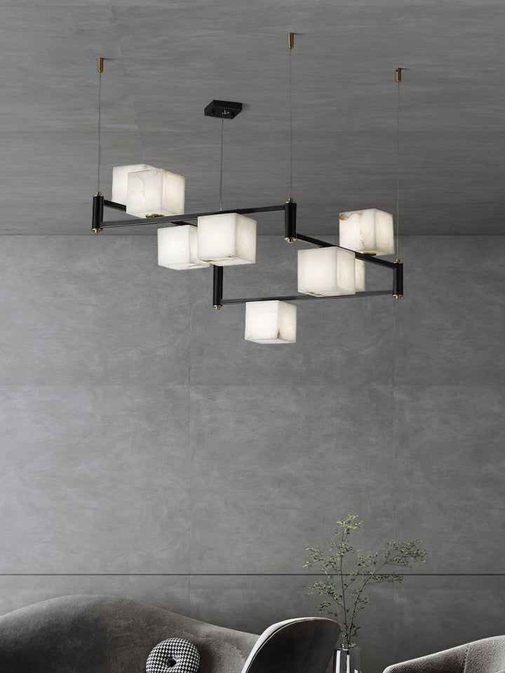 Alabaster Square Box Chandelier - Vakkerlight