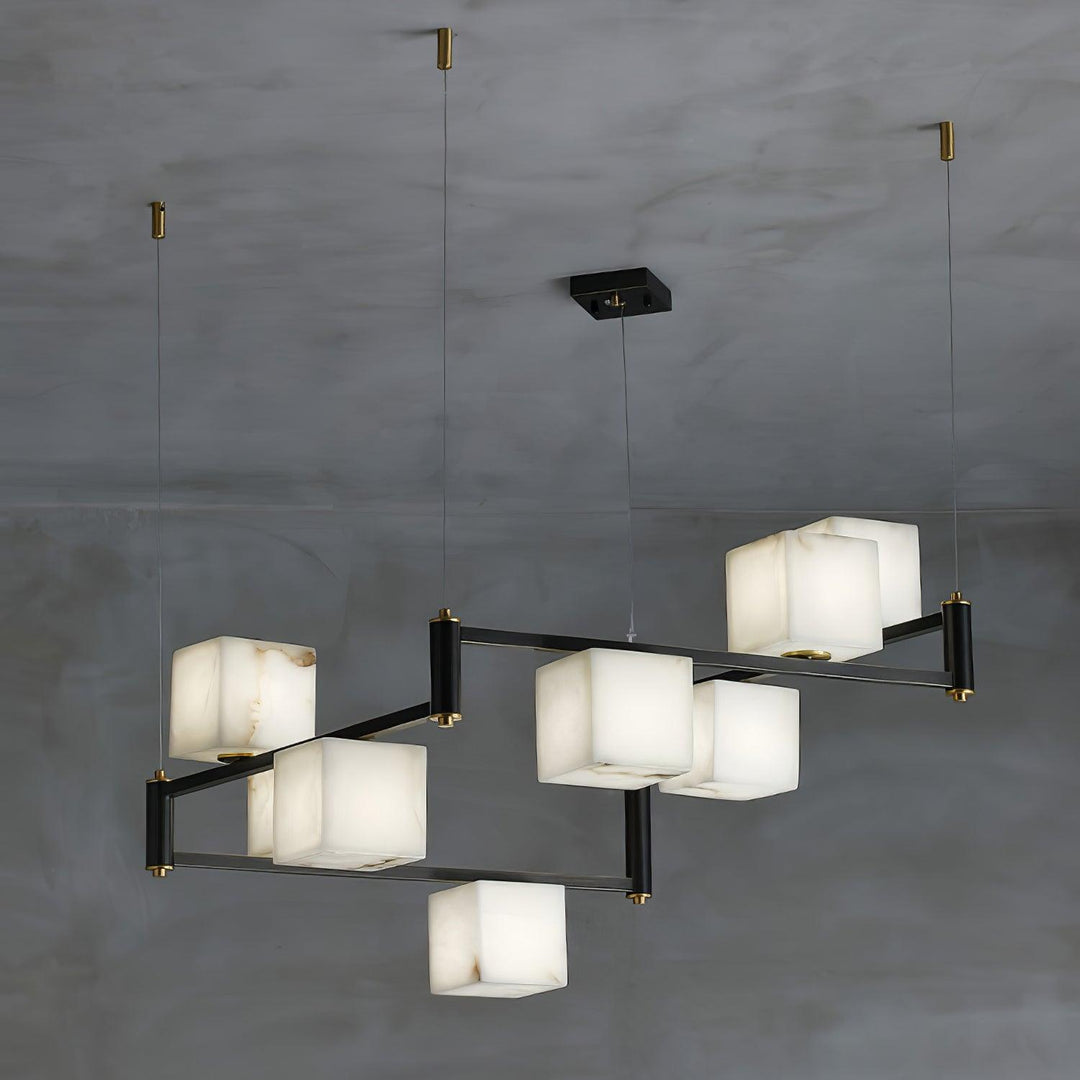 Alabaster Square Box Chandelier - Vakkerlight