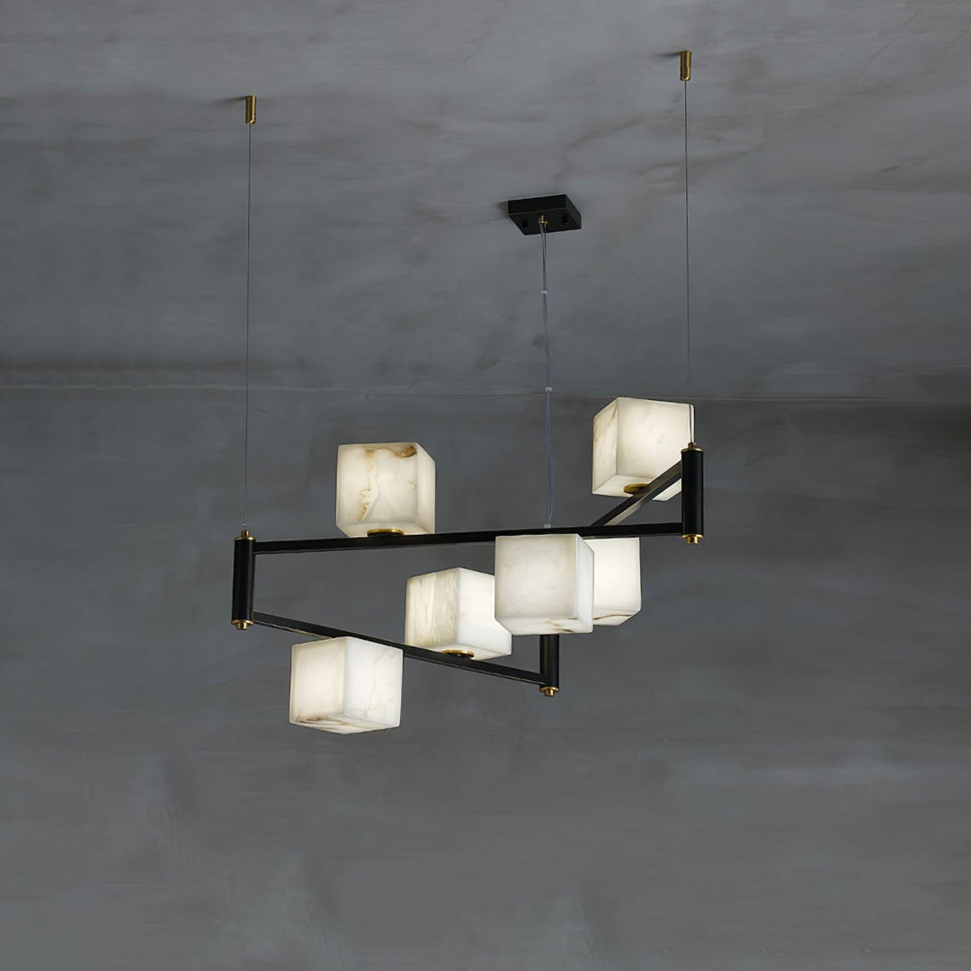 Alabaster Square Box Chandelier - Vakkerlight