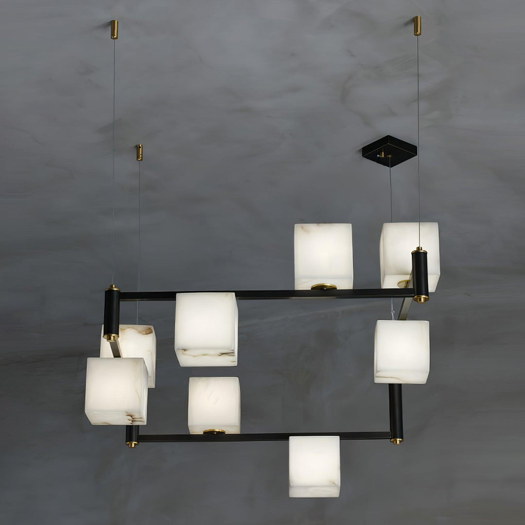 Alabaster Square Box Chandelier - Vakkerlight