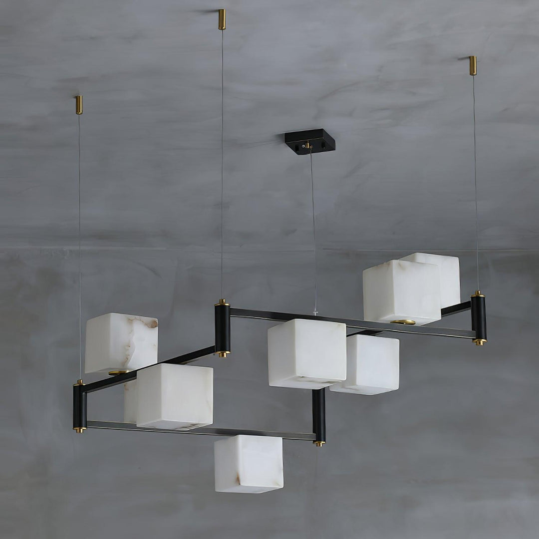 Alabaster Square Box Chandelier - Vakkerlight