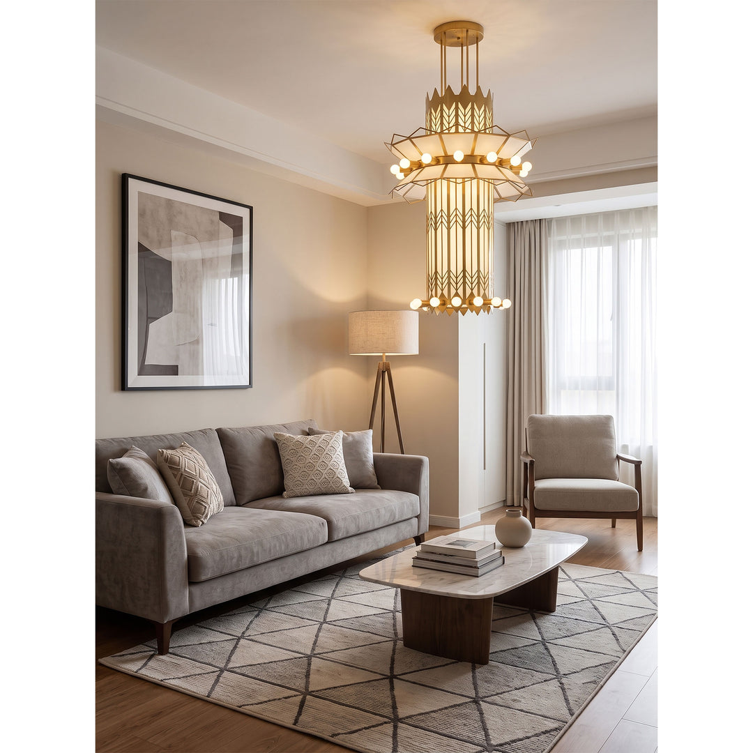 Rayonne Art Deco Pendant Chandelier - Vakkerlight
