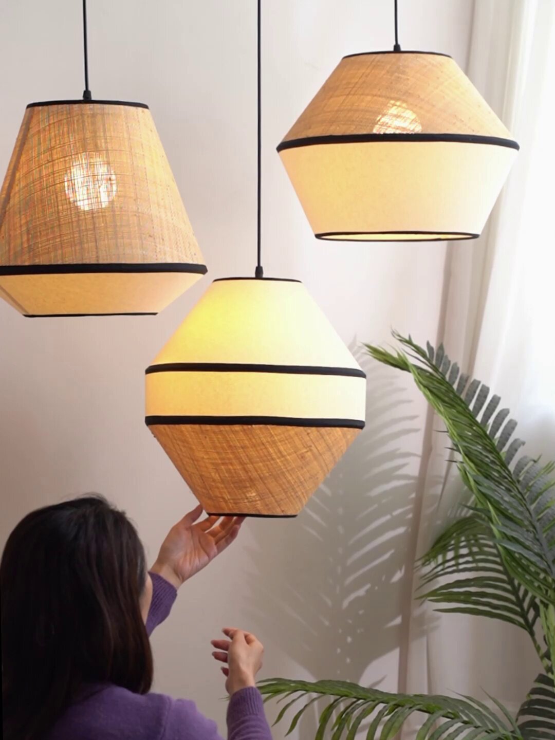 Maris Raffia Fabric Pendant Light