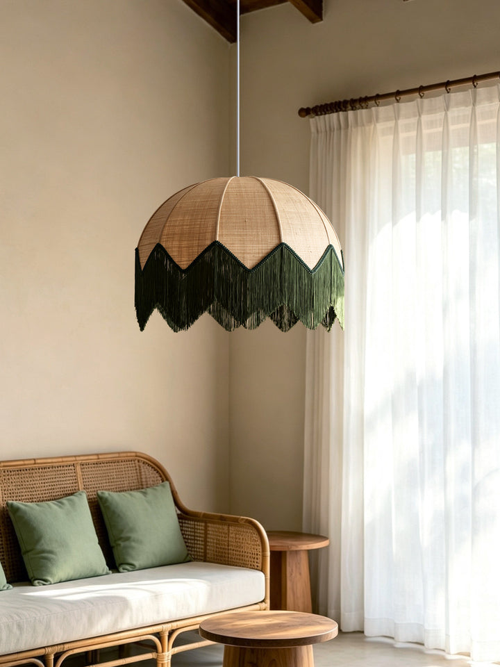 Marsh Raffia Fringe Pendant Lamp - Vakkerlight