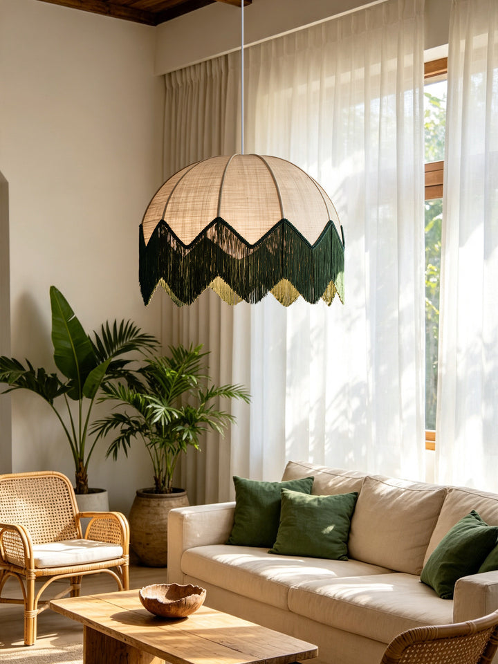 Marsh Raffia Fringe Pendant Lamp - Vakkerlight