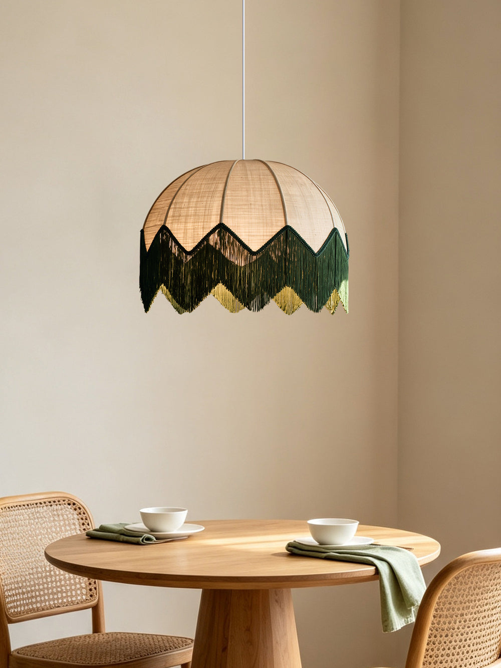 Marsh Raffia Fringe Pendant Lamp - Vakkerlight