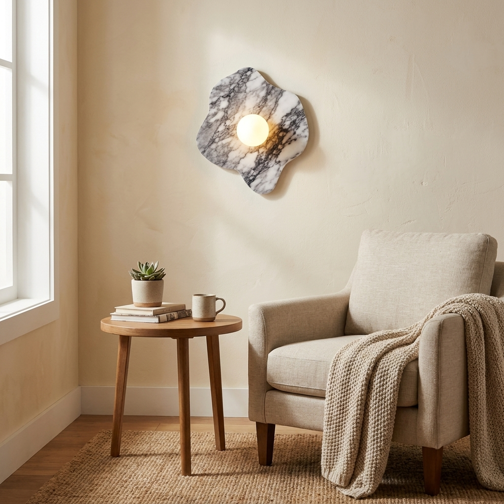 Mavelle Stone Petal Wall Sconce