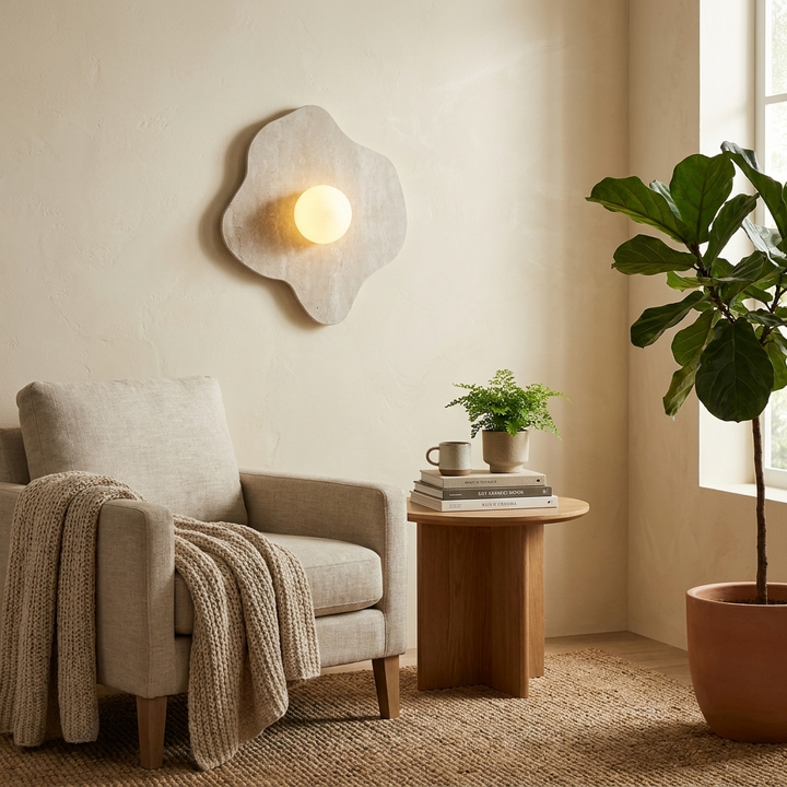 Mavelle Stone Petal Wall Sconce