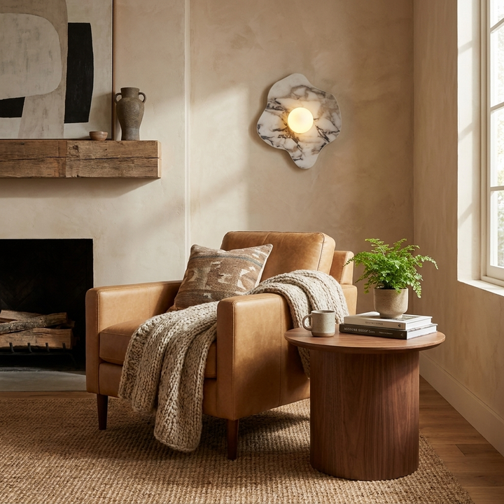 Mavelle Stone Petal Wall Sconce