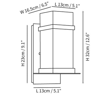 Mcdade Outdoor Wandlamp — Dimension drawings 1