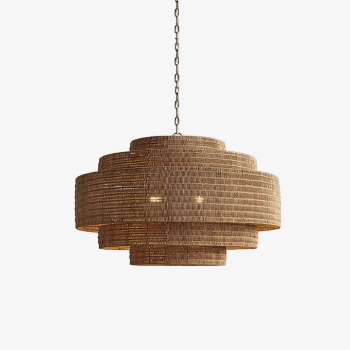 Meadow Tiered Rattan Chandelier