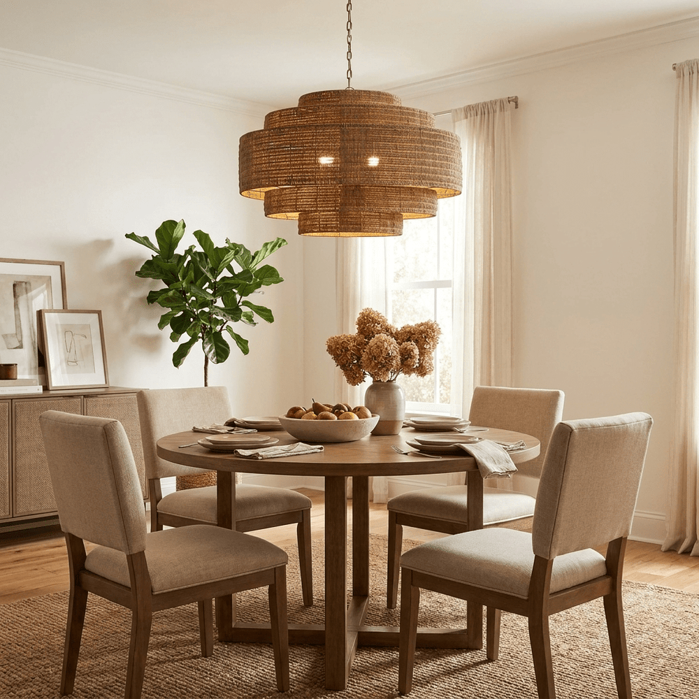Meadow Tiered Rattan Chandelier - Vakkerlight