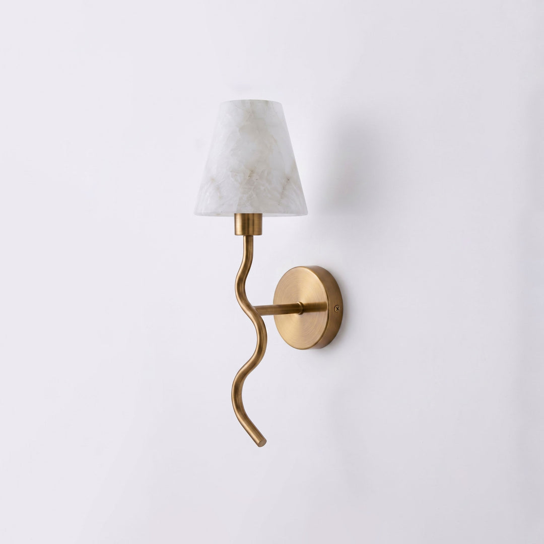 Meander Alabaster Cone Sconce