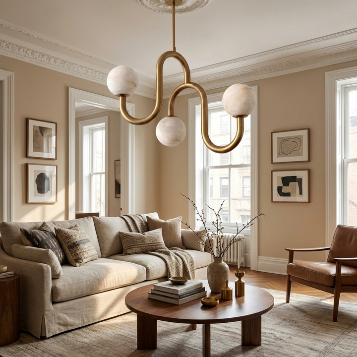Meander Alabaster Chandelier