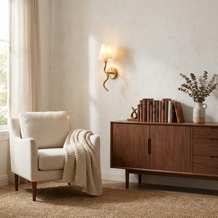 Meander Alabaster Cone Sconce