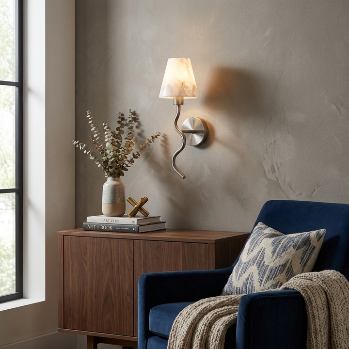 Meander Alabaster Cone Sconce