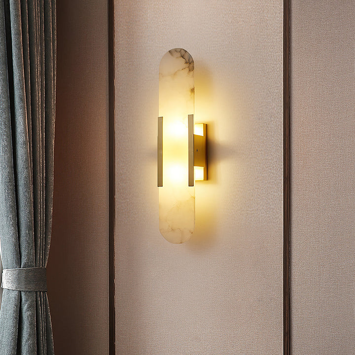 Melange Elongated Alabaster Wall Lamp