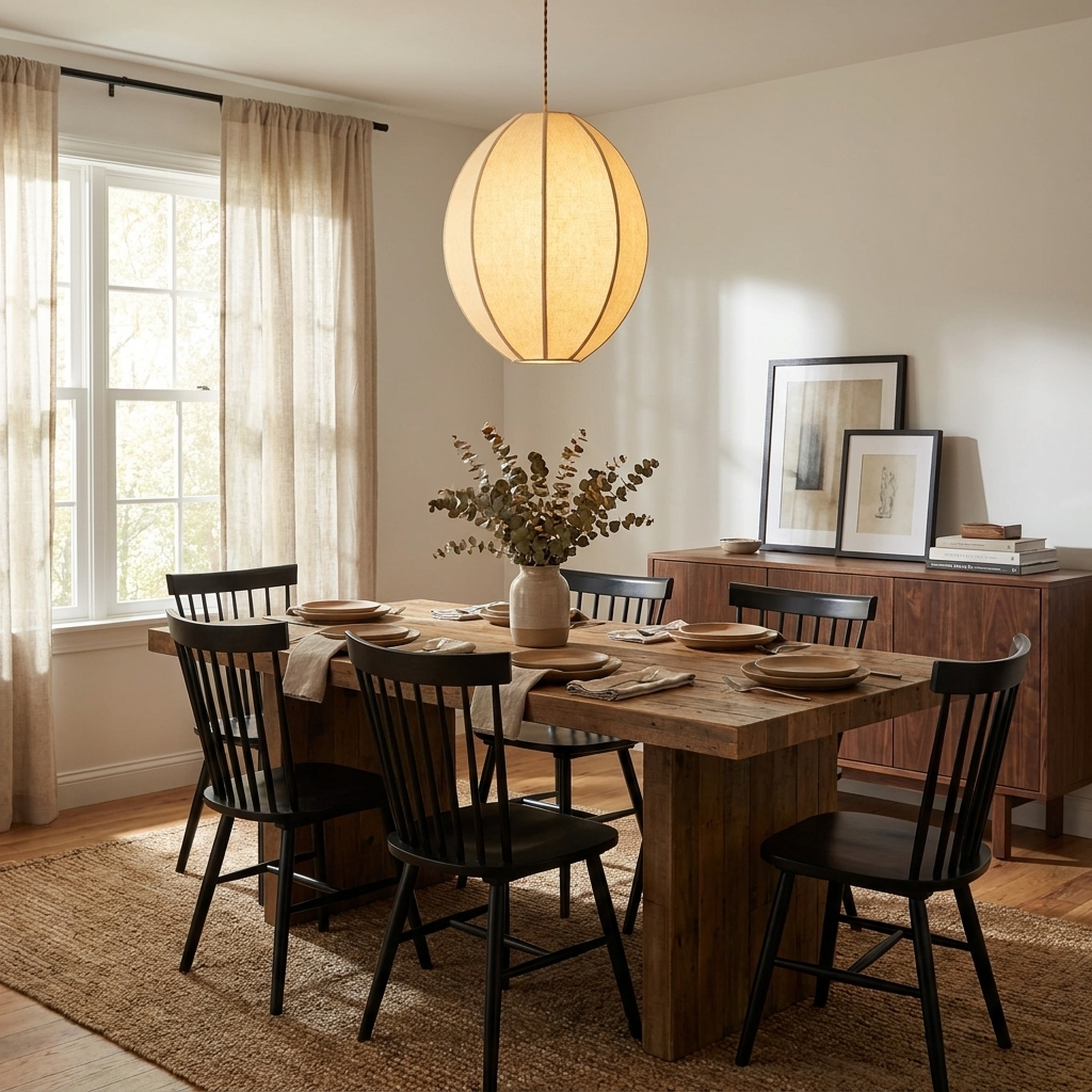 Melon Ribbed Fabric Pendant Lamp