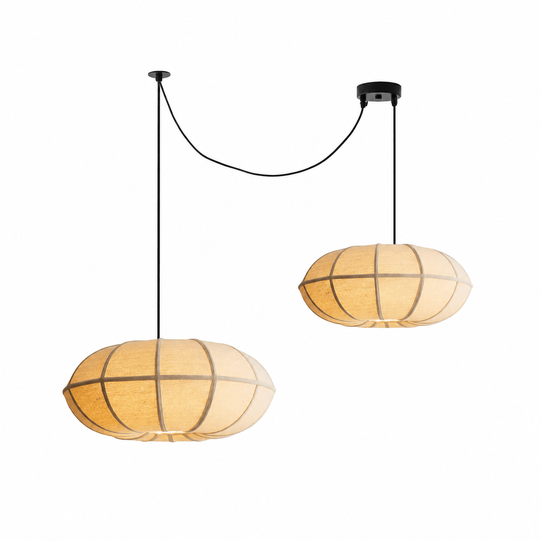 Melon Ribbed Fabric Pendant Lamp - Vakkerlight