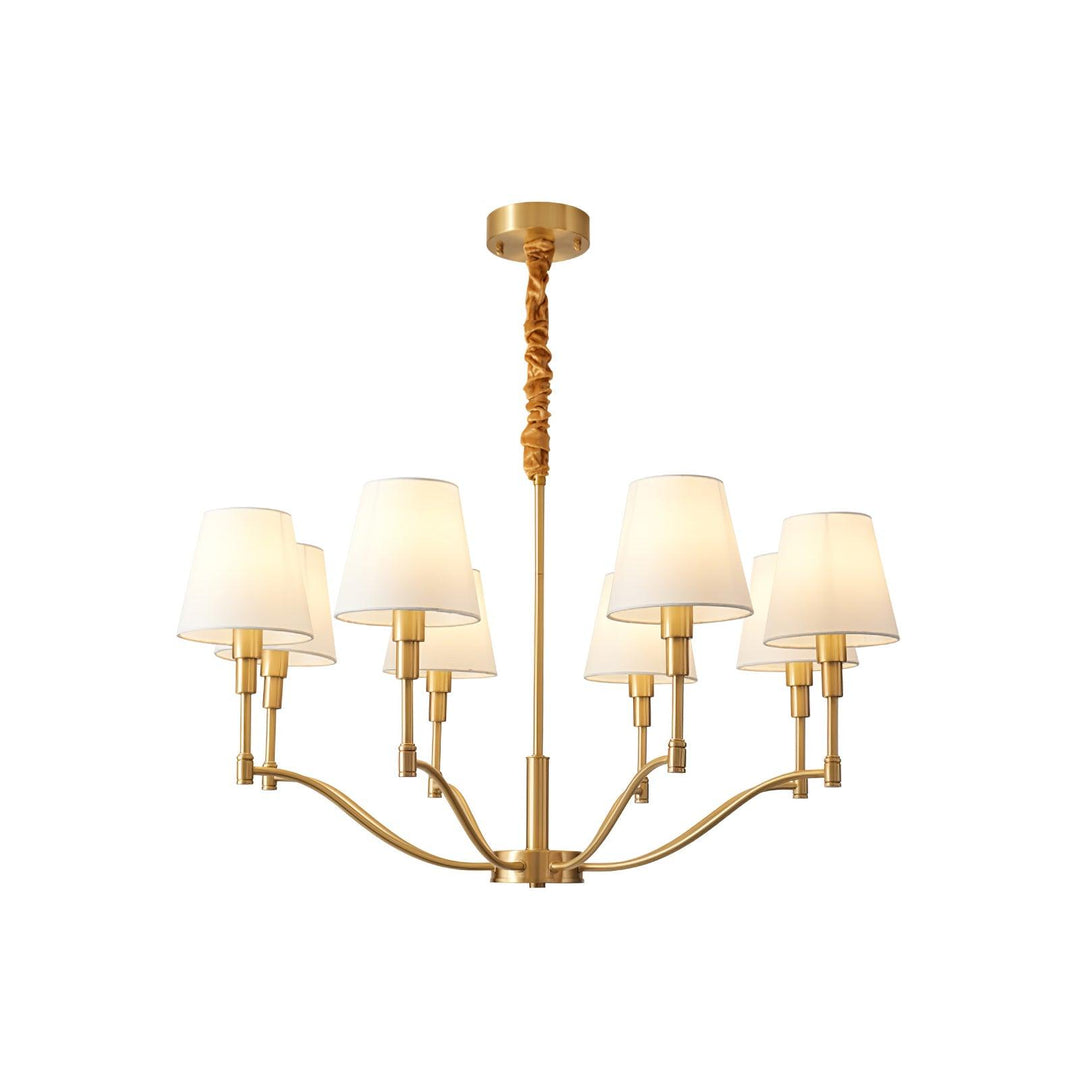 Meridian Mid Century Brass Chandelier - Vakkerlight