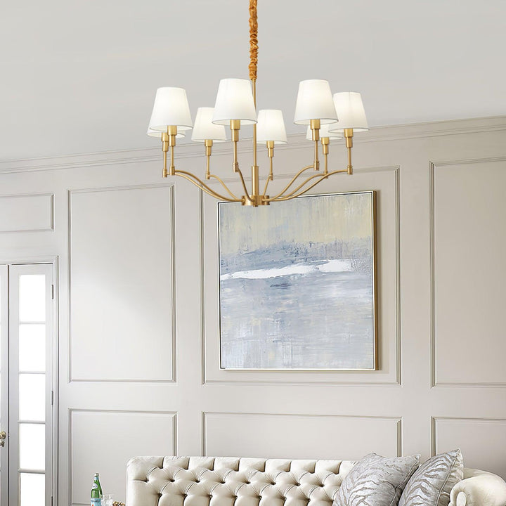 Meridian Mid Century Brass Chandelier - Vakkerlight