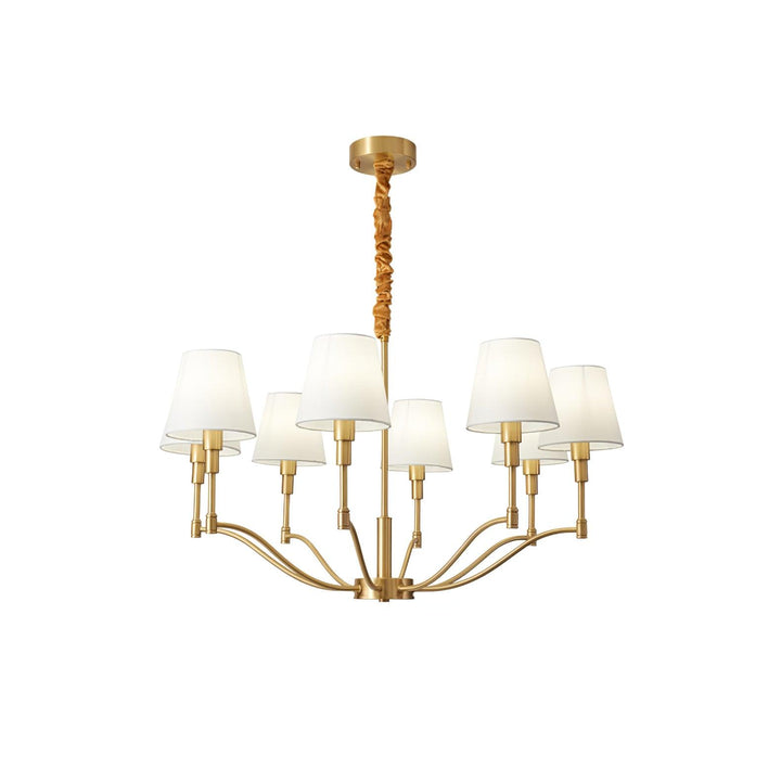 Meridian Mid Century Brass Chandelier - Vakkerlight