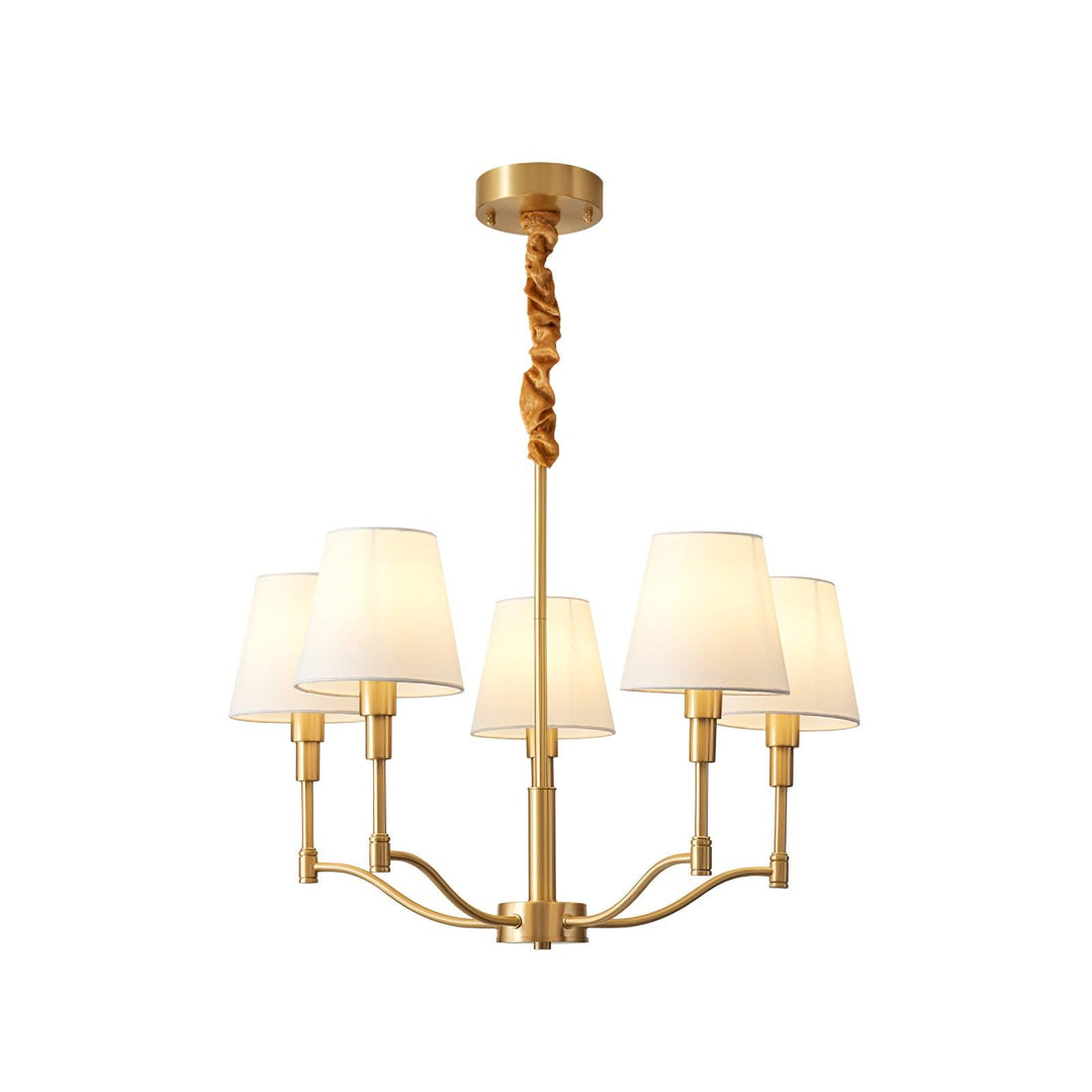 Meridian Mid Century Brass Chandelier - Vakkerlight