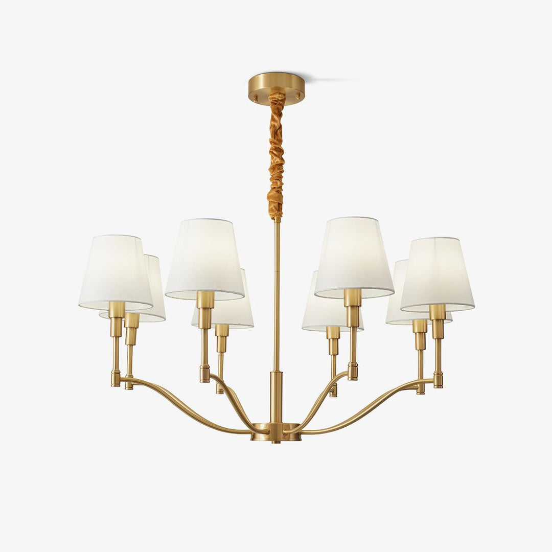 Meridian Mid Century Brass Chandelier - Vakkerlight