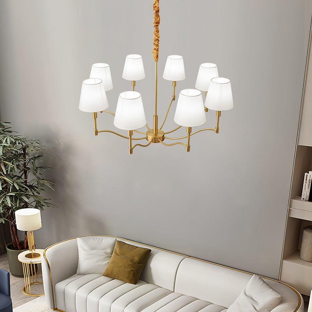 Meridian Mid Century Brass Chandelier - Vakkerlight