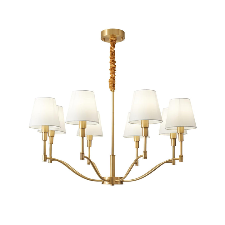 Meridian Mid Century Brass Chandelier - Vakkerlight