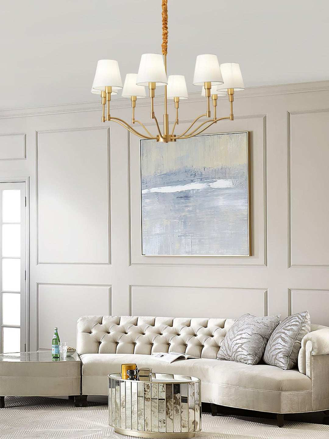 Meridian Mid Century Brass Chandelier - Vakkerlight