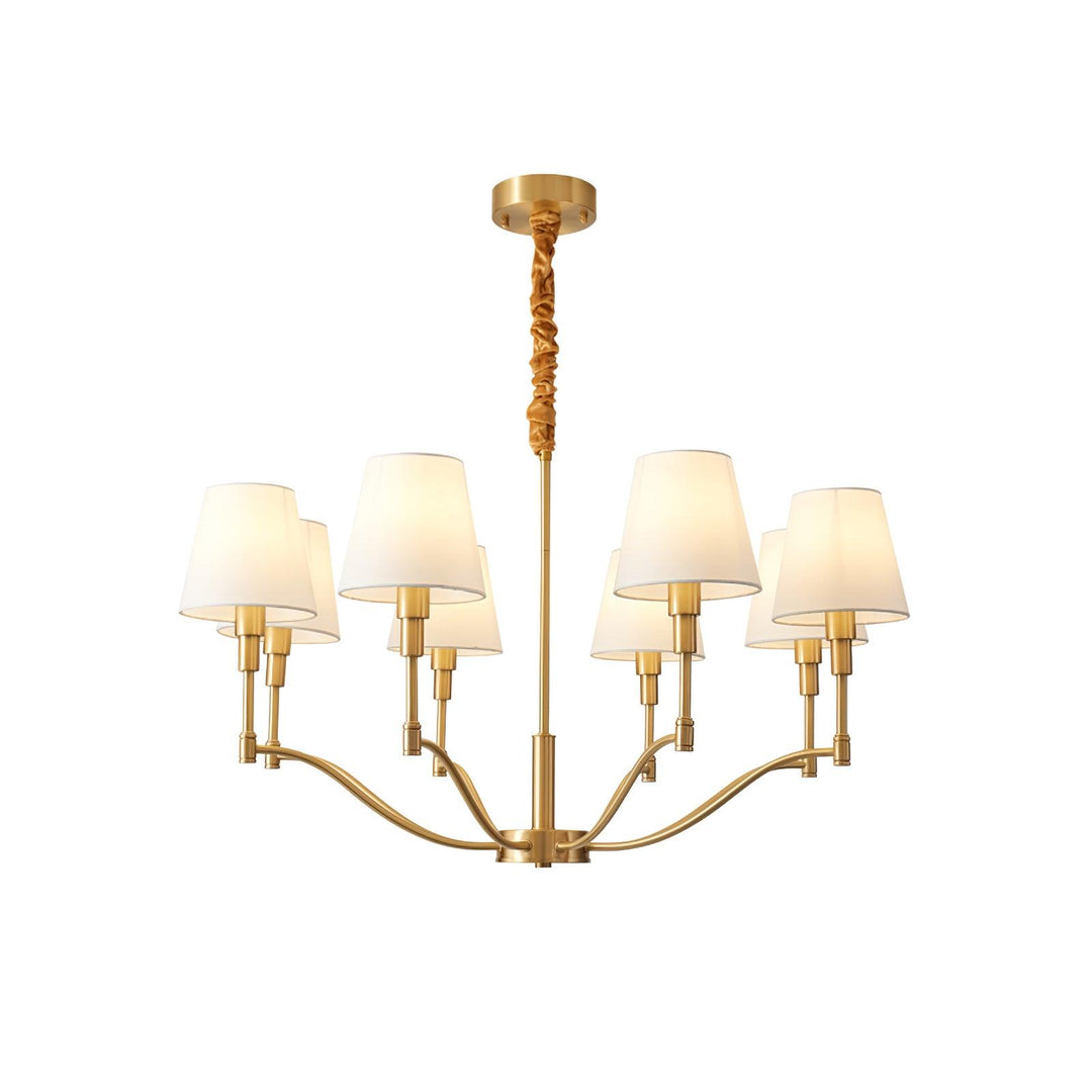 Meridian Mid Century Brass Chandelier - Vakkerlight