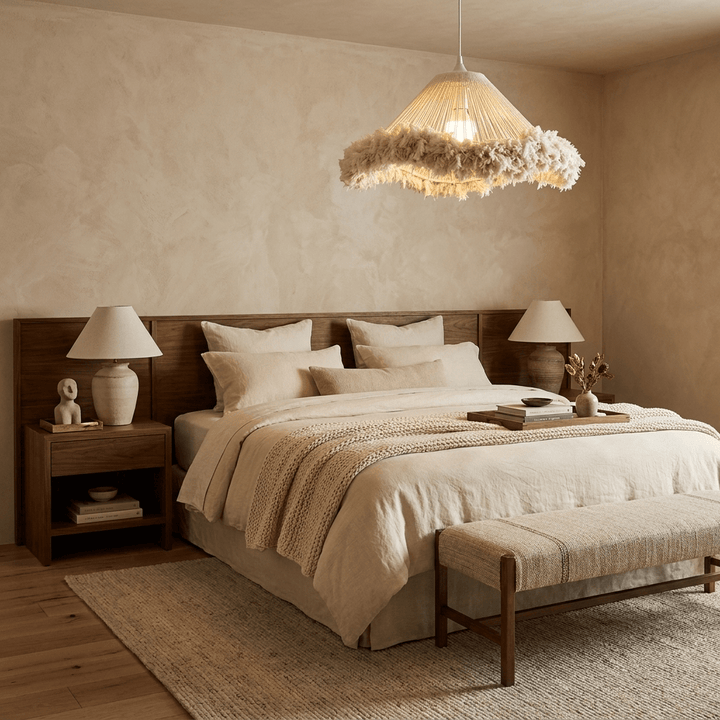 Meringue Fringed Cotton Cone Pendant Lamp - Vakkerlight